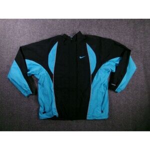 Nike Jacket Women L  Water Resistant Black Teal Reflective Storm FIT Windbreaker